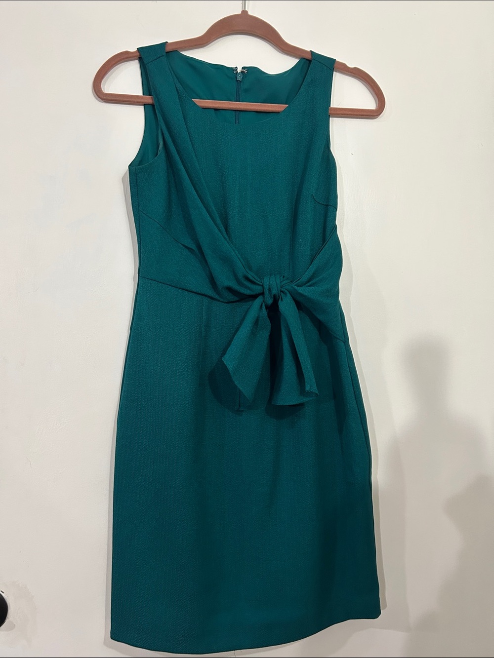 Source Unknown Teal Knot-Front Sheath Dress
